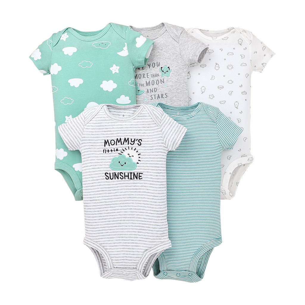 short sleeves bodysuit body chip for baby toddler infant kid boy girl from 0-24 months made in Cambodia cotton stretchy super cool fabric bright cheerful colors
