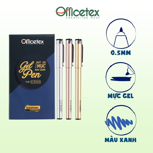Bút gel mực xanh officetex ot-gp0023bu