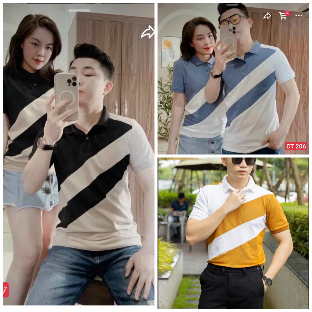 Áo thun có cổ nam nữ chất lượng thun cá xấu mát mịn 119k