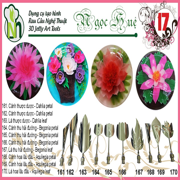 [HCM]Kim rau câu 3D Ngọc Huệ (bộ số 17 - hoa thược dược thu hải đường hoa lâu đẩu)