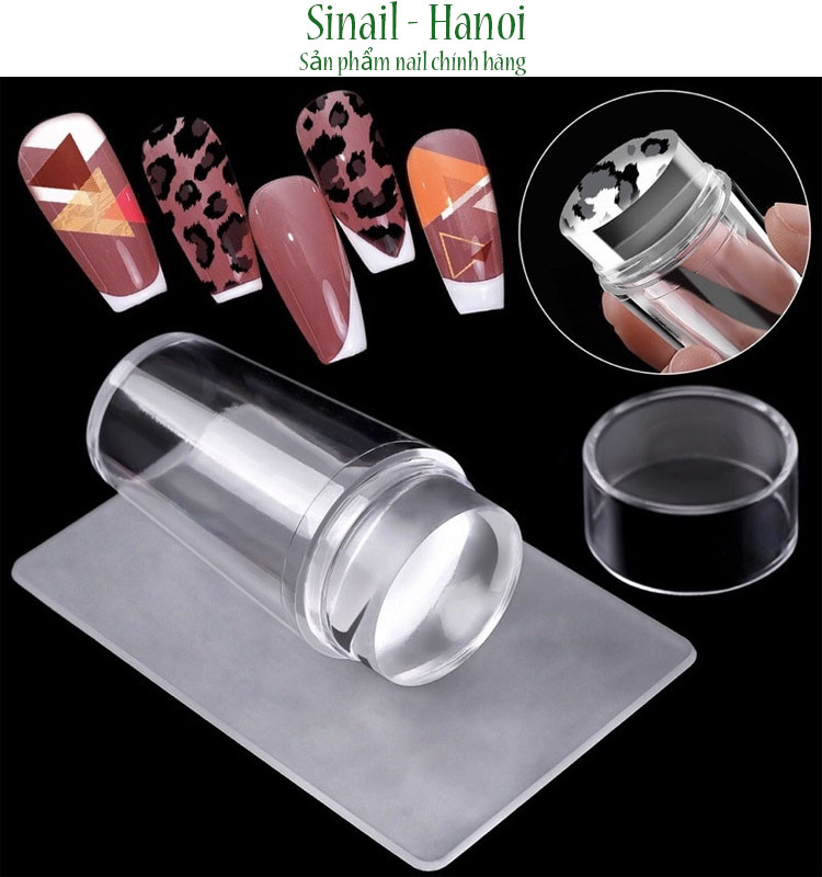 Đầu in nail - Con dấu in móng tay Silicon tạo fench in hình Nail trong suốt