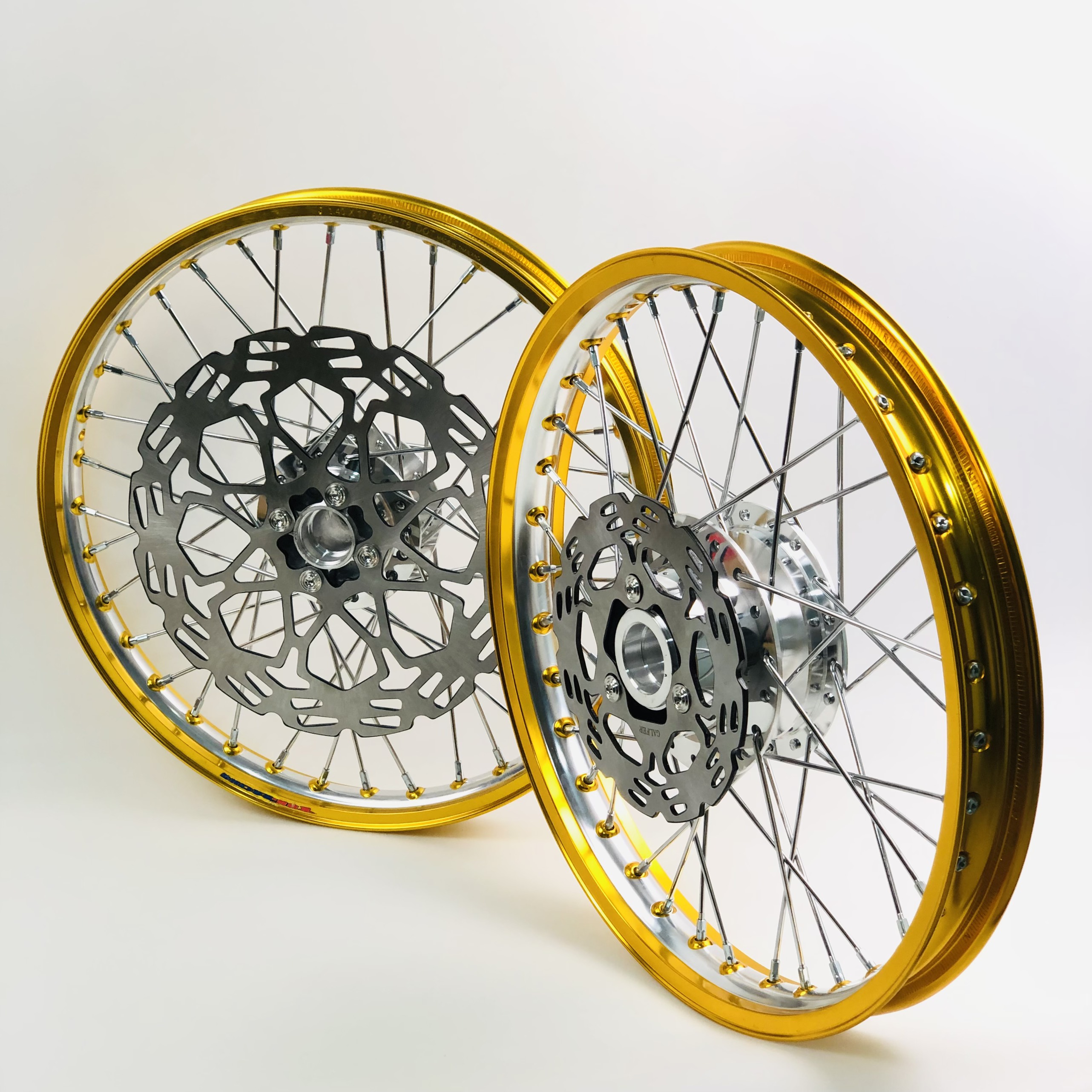 Full set bánh căm xe máy màu vàng cao cao cấp gắn cho exciter 135/ exciter 150/ raider/ satria/ sonic/ winner v1/ winner v3, bánh căm xe máy giá rẻ