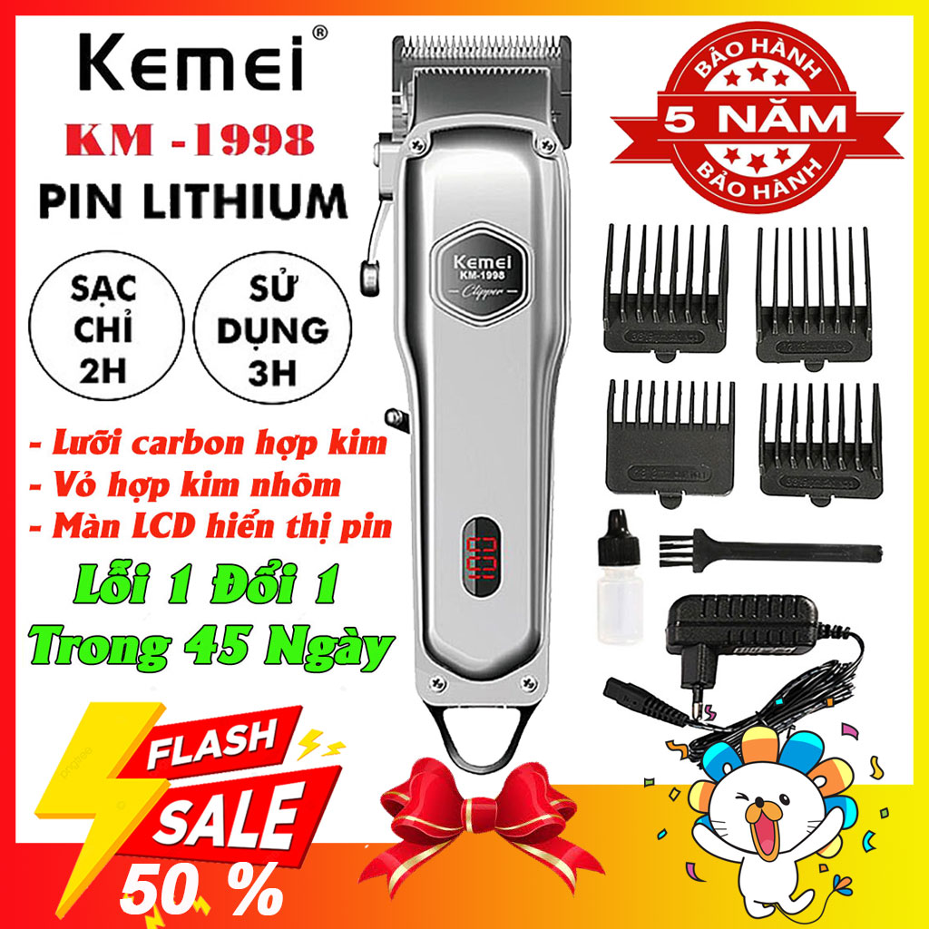 Tông đơ cắt tóc có đèn led kemei km 1998