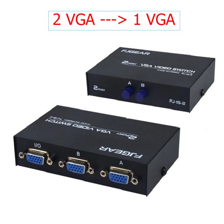 Bộ Chia 2 VGA CPU Ra 1 VGA Màn Hình Cao Cấp (Port VGA Switch)
