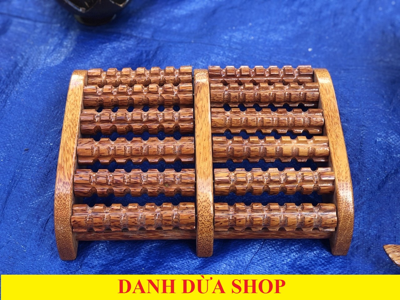 Có Video Bàn massage chân bằng gỗ dừa cao cấp 12 con lăn - HÀNG LOẠI 1 - mỹ nghệ dừa Bến Tre - DANH DỪA SHOP
