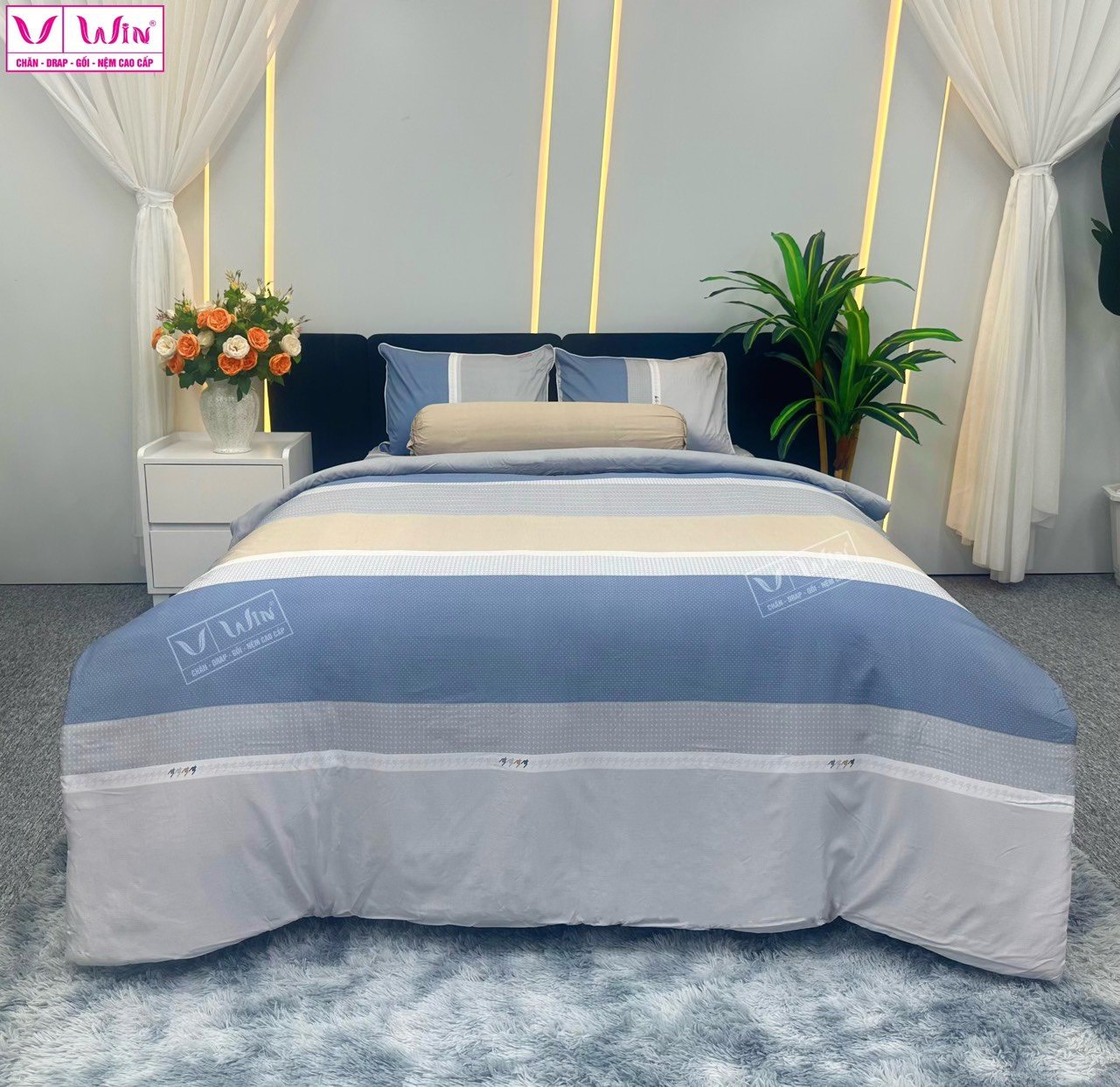Bộ Drap tencel sang trọng, mềm mịn, mát lạnh,ga giường mẫu TC01