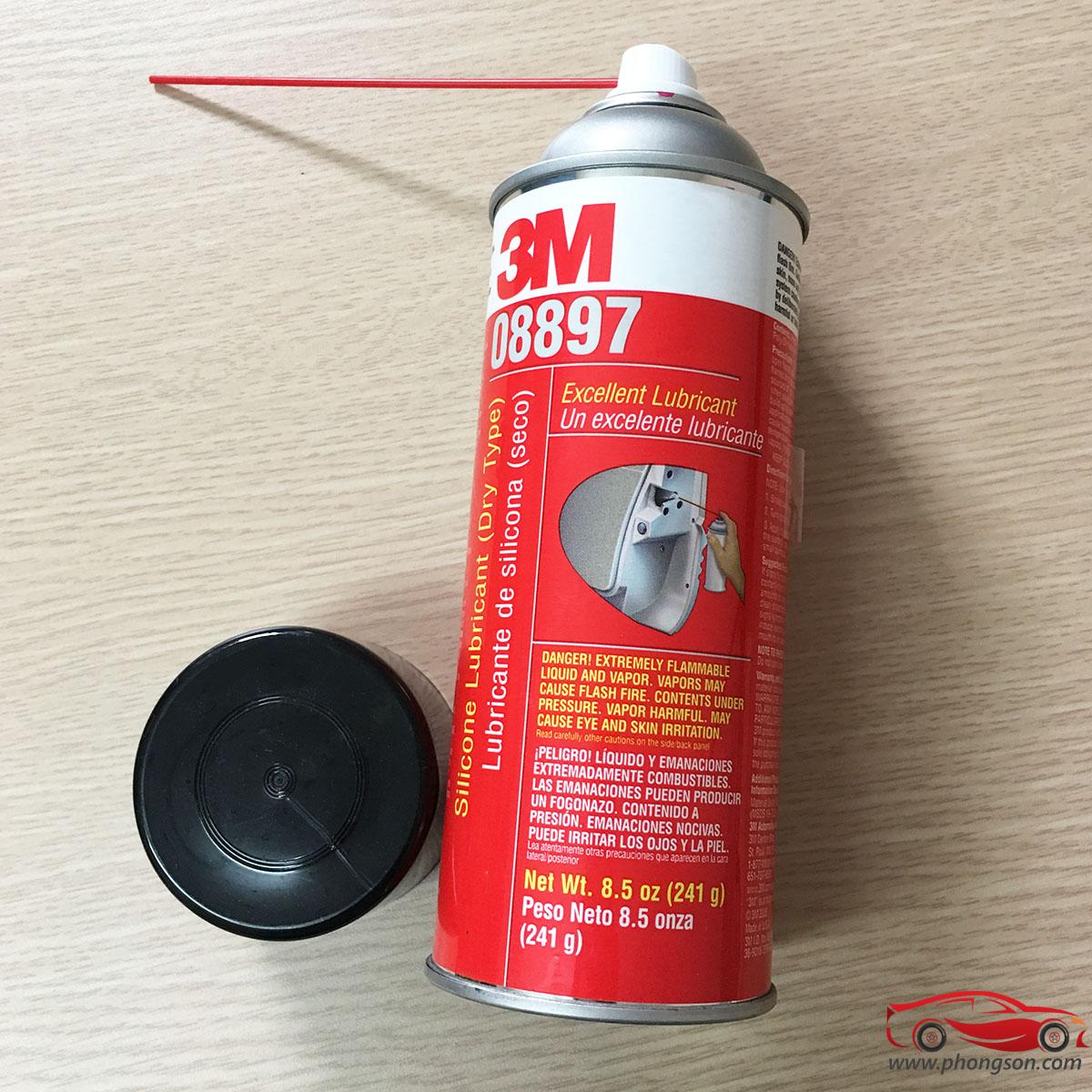 Chai xịt silicon bôi trơn nhựa, cao su, các đầu nối, thanh trượt 3M Silicone Lubricant 241g