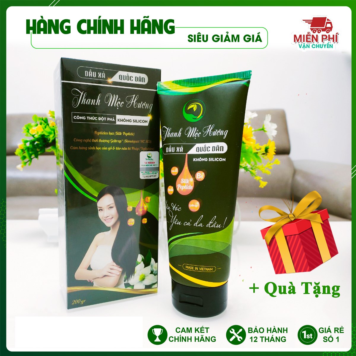 Dầu Xả TMH Thảo Dược Dân Tộc Dao Thanh Mộc Hương - Tặng bông tăm gói 100U
