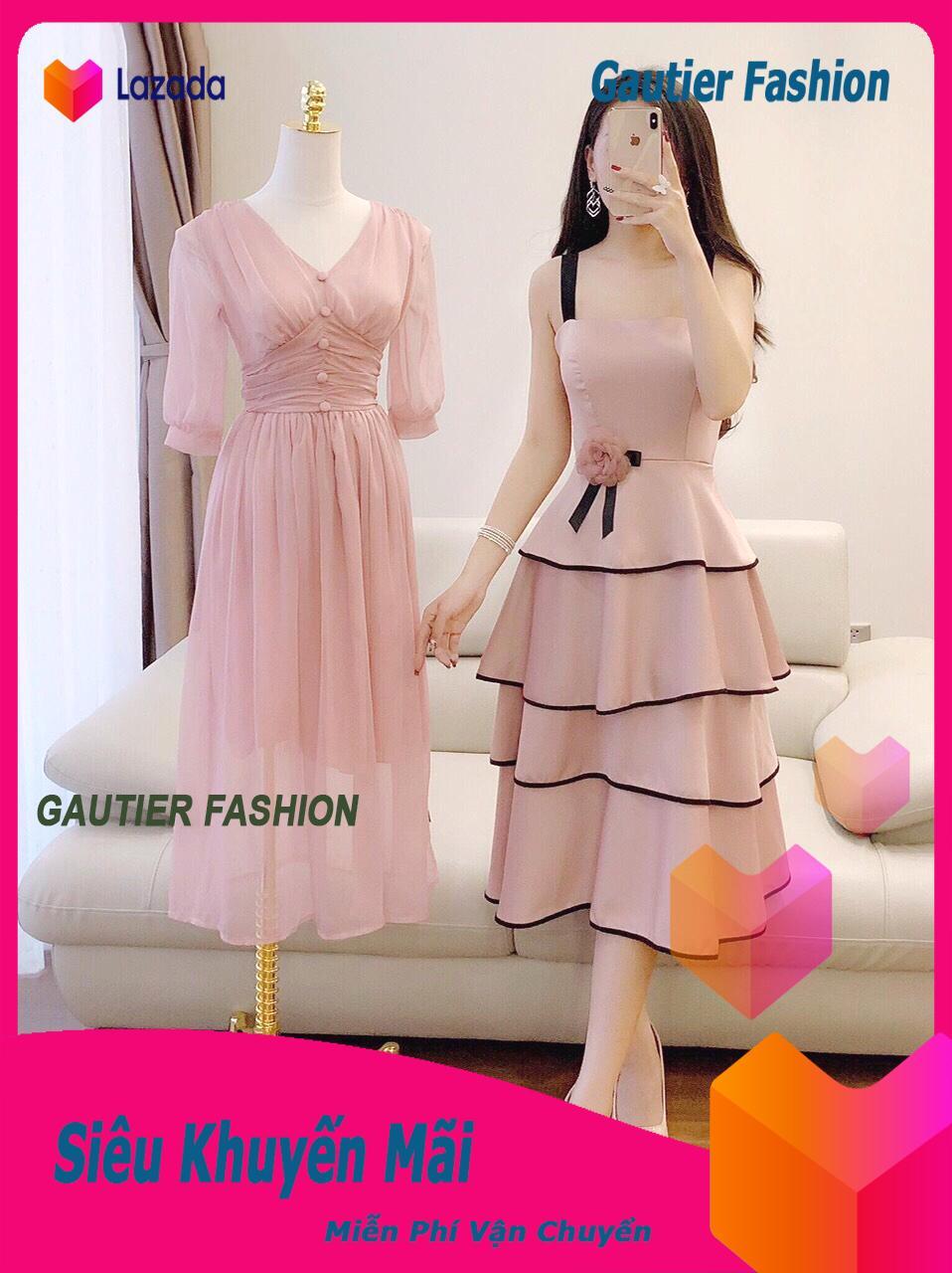 [HCM][ Đầm Đẹp ] Đầm Viền 2 Dây Kết Bông Thời Trang Hoa Anh Đào ( Có Mút Ngực )