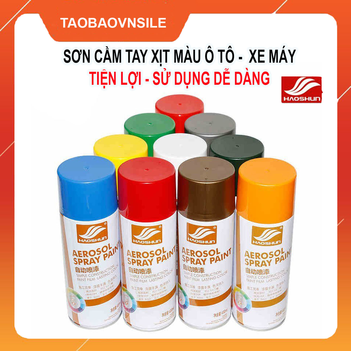 [SIÊU SALE] Sơn xịt tay ô tô xe máy cao cấp - sơn lót siêu bóng, mịn, bám dính tốt - HAOSHUN Paint - Taobaovnsile