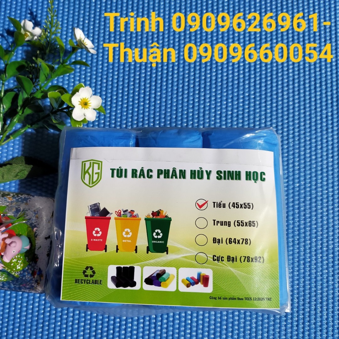 [HCM]SIZE TIỂU 45 * 55 CM - 1 KÍ TÚI RÁC PHÂN HỦY SINH HỌC - MÀU XANH - KIỀU GIA