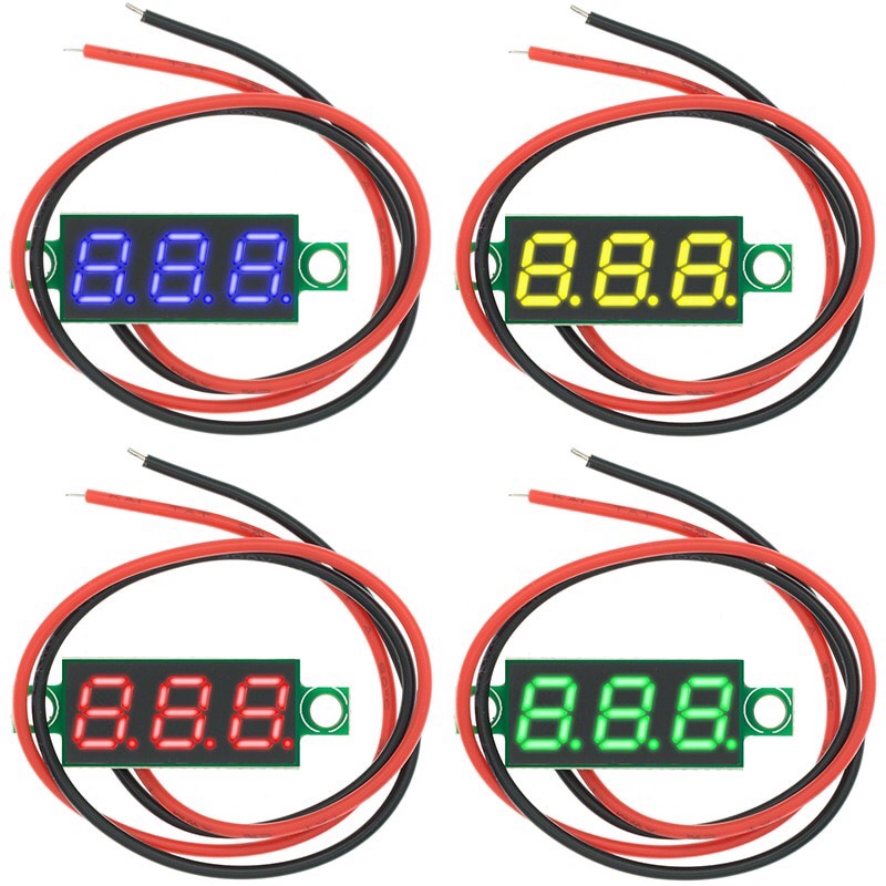 Vôn kế kỹ thuật số dc 0.28 inch 2.5v-40v có màn hình led màu đỏ/xanh dương/vàng
