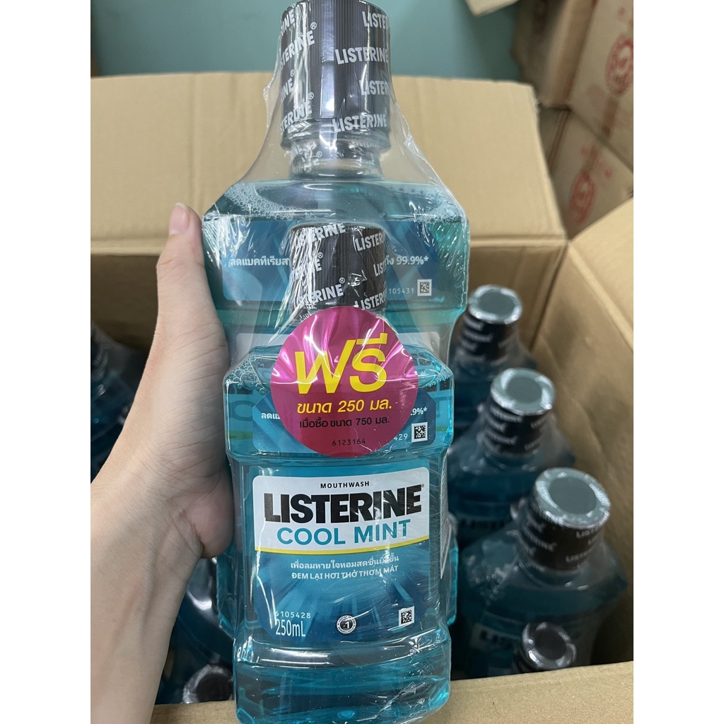 Combo 2 Chai Nước Súc Miệng Listerine Coolmint Thái Lan 250ml / 750ml +250ml Moonsho_chuyensi