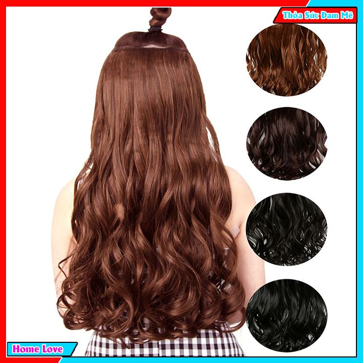 [HCM]Tóc Giả Kẹp Nửa Đầu Xoăn Gợn Sóng Dài 60Cm (Mỏng) - TG03