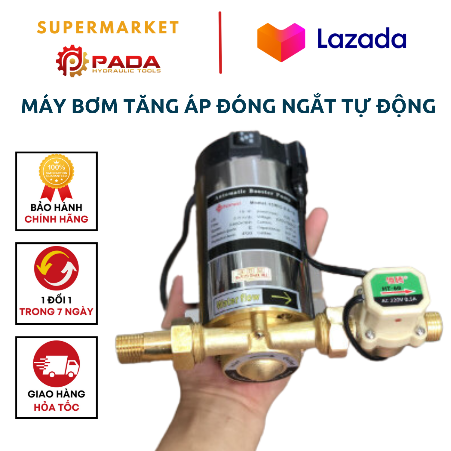 Máy Bơm Tăng Áp Đóng Ngắt Tự Động- cho thiết bị vệ sinh, máy giặt, bình nóng lạnh