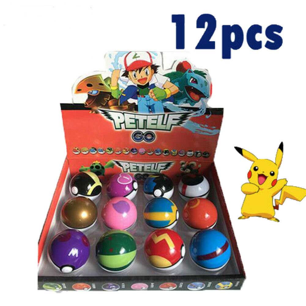 12Pcs 5cm Pokemon Pikachu Ball Set Pokeball Figures Balls Kids Toys Child Gifts