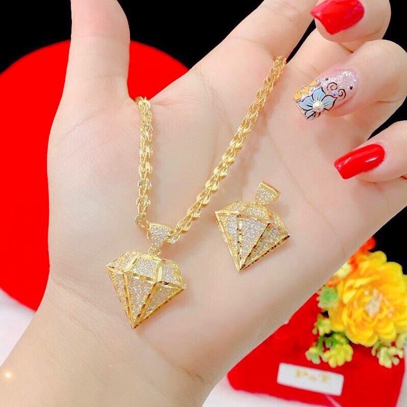 Dây chuyền phụng mặt kiểu kim cương mạ vàng 18k cực xinh