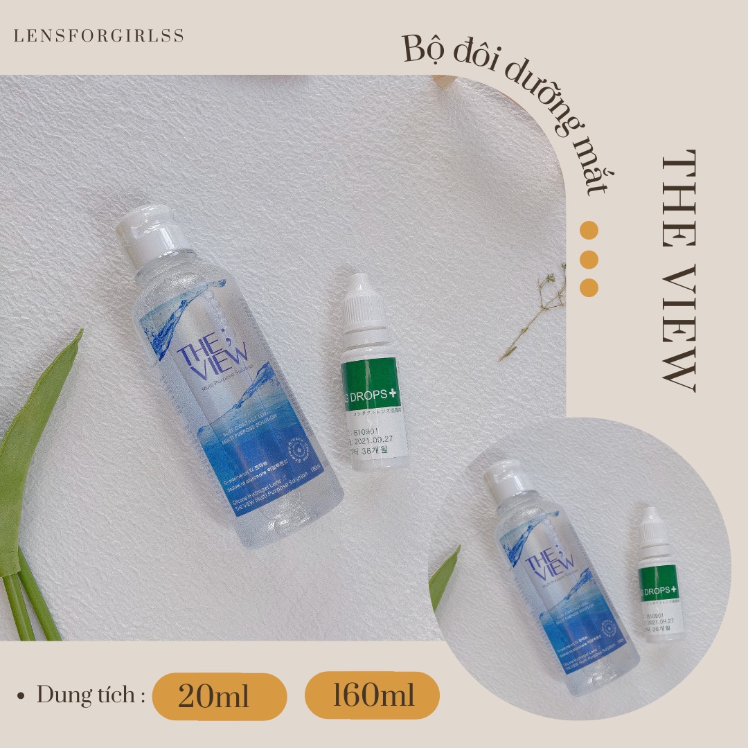 Bộ đôi cấp ẩm nước ngâm và nhỏ mắt The View - Rewetting Drops - Korea
