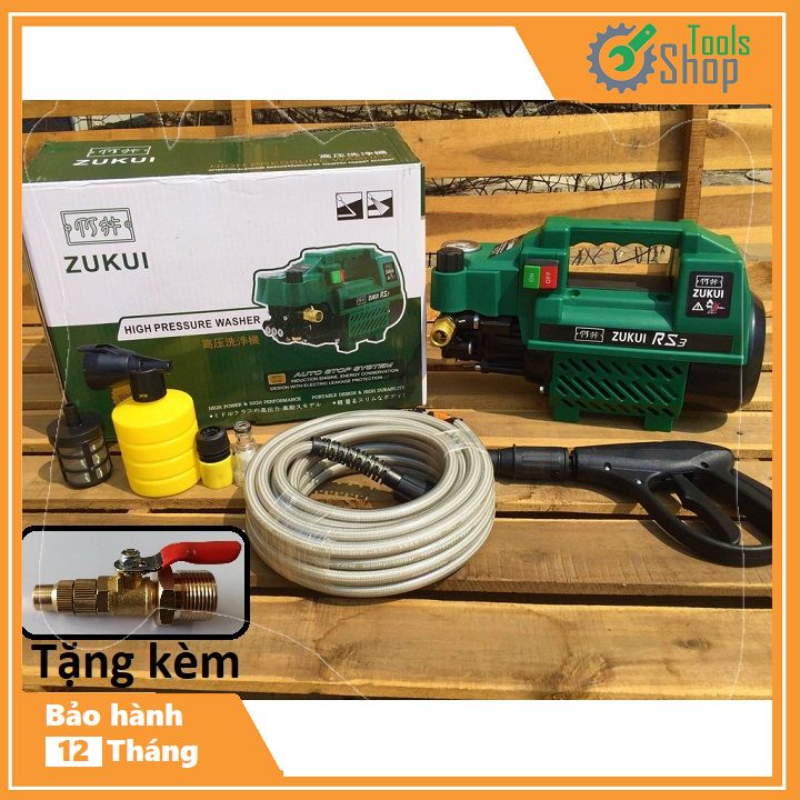 Máy xịt rửa xe Chỉnh Áp Zukui RS3 - 2400W - Tặng Béc rửa máy lạnh, điều hòa