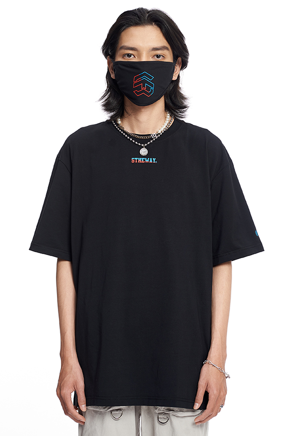 5THEWAY® Khẩu Trang Đen aka /two-tone line/ BIG LOGO MASK™ in BLACK™