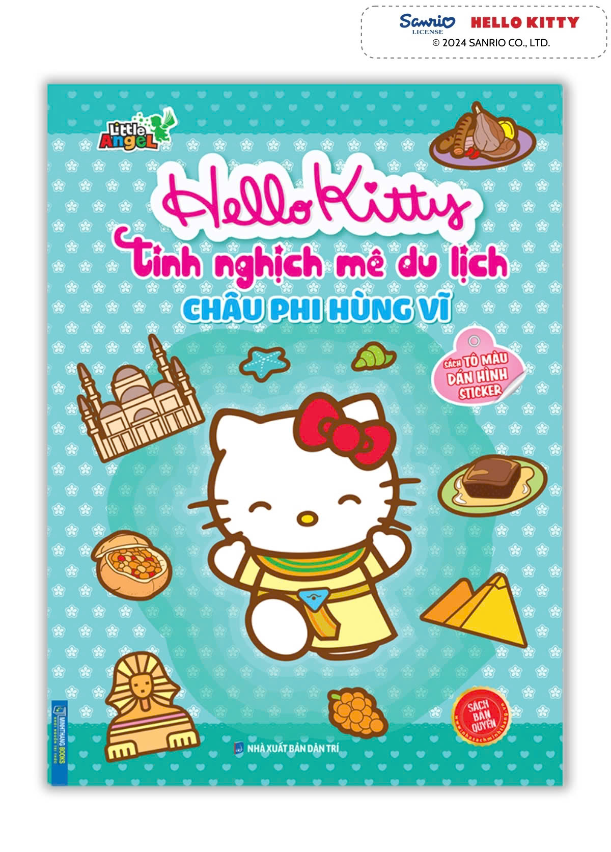 Sách - Hello Kitty tinh nghịch mê du lịch - Châu Phi hùng vĩ (tô màu và dán hình STICKER)