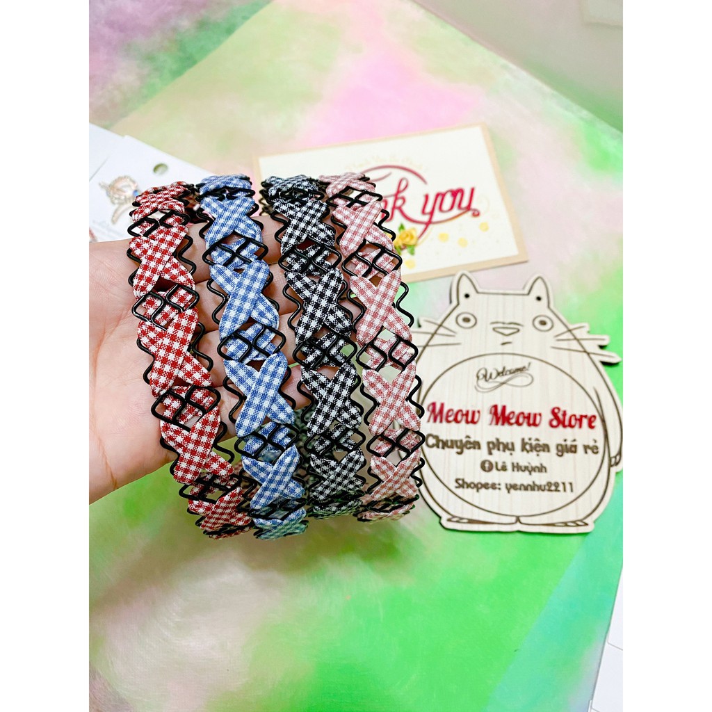 ⚡️ảnh thật+ được chọn màu⚡️cài tóc băng đô đôi phối carô xinh xinh