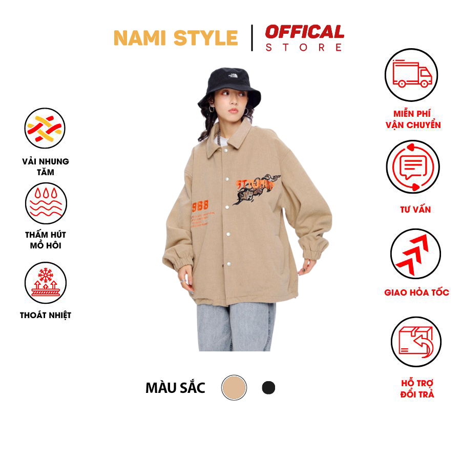Áo khoác gió nam vải nhung tăm cao cấp, Có 2 màu (Đen, Kem)-AK05
