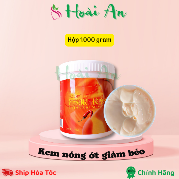 Kem nóng ớt giảm béo hũ 1000g | Kem tan mỡ ớt