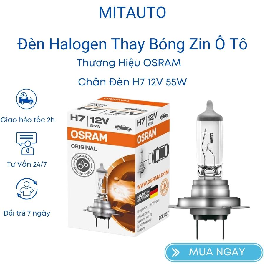 Bóng đèn Ô tô H7 12V 55W thay thế bóng zin theo xe nhãn hiệu Osram original lắp vừa tất cả dòng xe sử dụng chân đèn H7