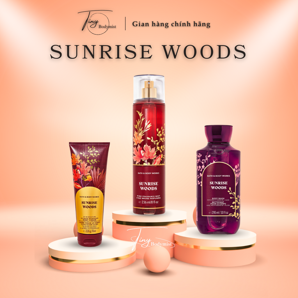 Xịt thơm toàn thân bodymist Bath & Body Works: Sunrise Woods