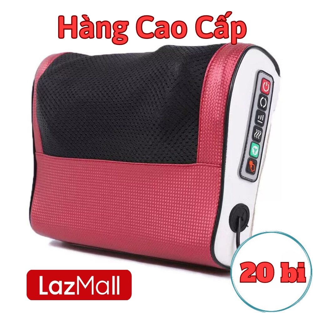 LazMall Luxury Good USA Gối Massage Hồng Ngoại, Máy Mát Xa Cổ Vai Gáy Cột Sống Toàn Thân 20 Bi Cao Cấp Massage Cổ, Lưng, Tê Mỏi Chân Tay, Xua Tan Căng Thẳng Mệt Mỏi, Tăng Lưu Thông Tuần Hoàn Khí Huyết.