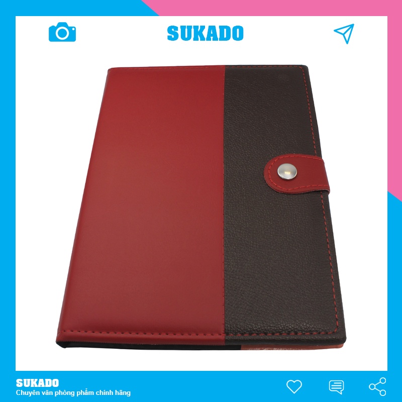Sổ da B5 cài nút kẻ ngang BK9009 dày 160 trang SUKADO