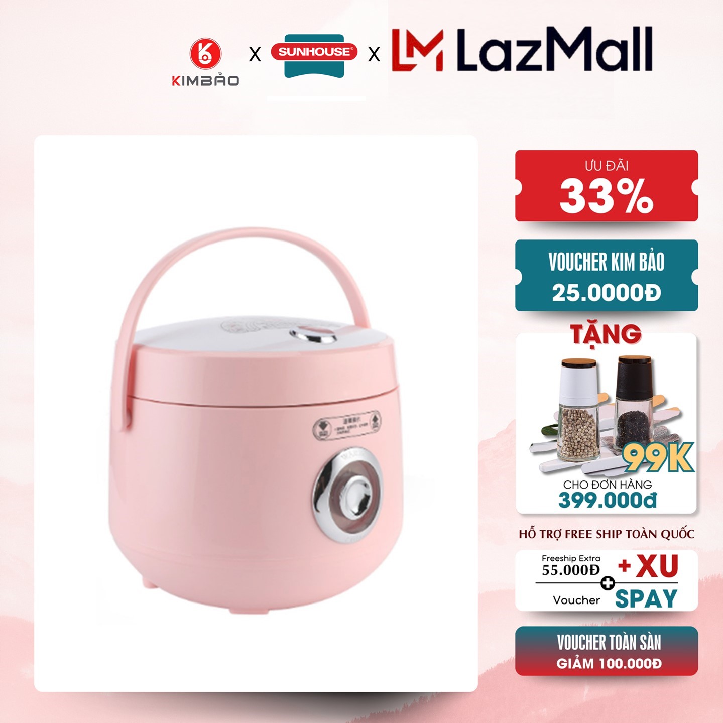 Nồi cơm điện happy time htd8521p 1.8l lòng nồi chống dính vỏ nhựa cao cấp bền đẹp giữ cơm nóng lâu