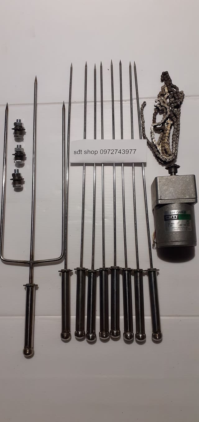 mô tơ giảm tốc 220V-15W + bộ chế máy nướng quay tự động