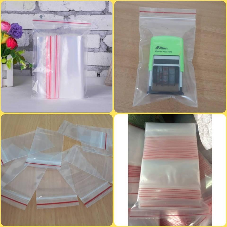 Túi zip sọc đỏ size 22x32cm