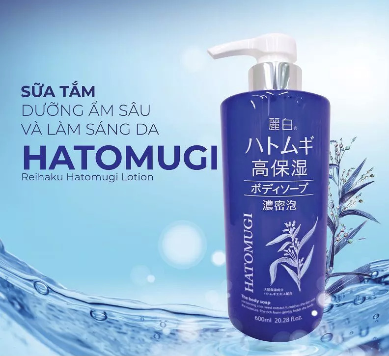 Sữa tắm hatomugi trắng da dưỡng ẩm 600ml -akiko