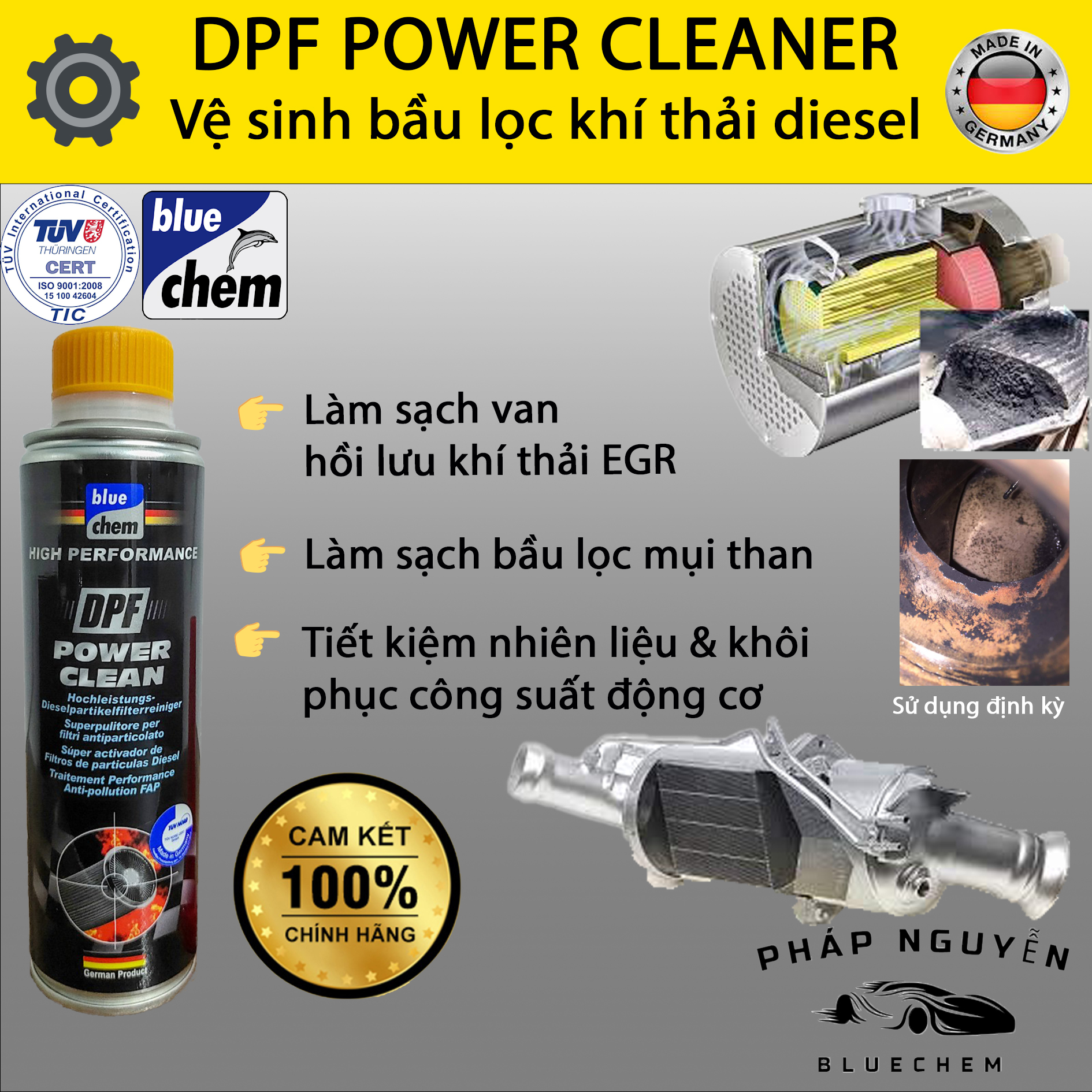DPF Bluechem vệ sinh bầu lọc DPF  vệ sinh bầu lọc mụi than máy dầu diesel