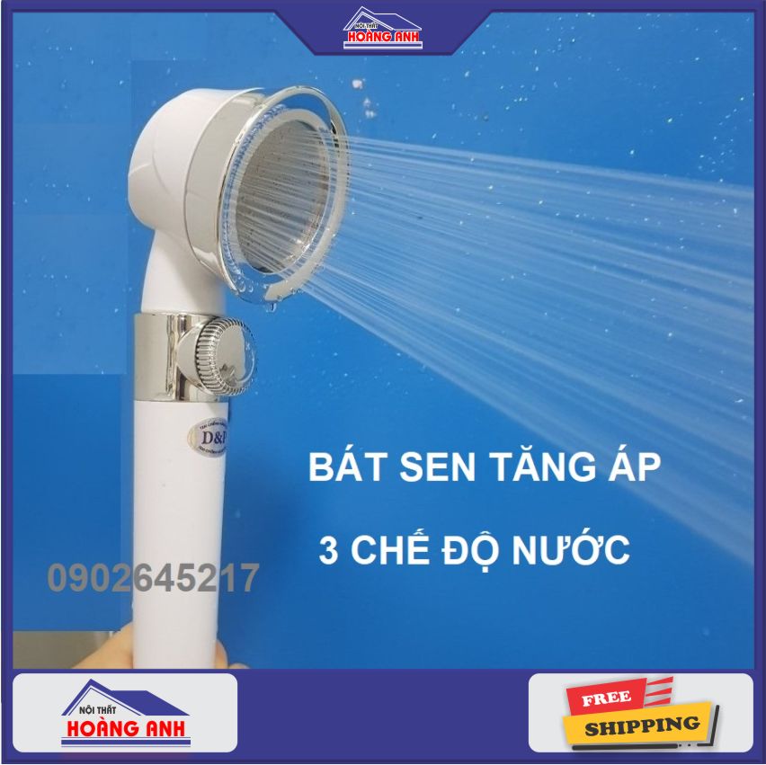 Bát sen tăng áp 3 chế độ nước, bát sen tăng áp, bát sen tăng áp nước khỏe, vòi sen tăng áp, vòi hoa sen tăng áp