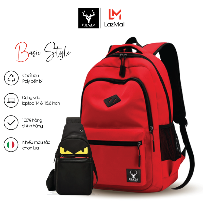 Combo Balo & Túi Đeo Chéo Praza Mang Phong Cách Hàn Quốc, Có Thể Đựng Laptop, Đi Học Đi Làm Đi Chơi - BL177DC106