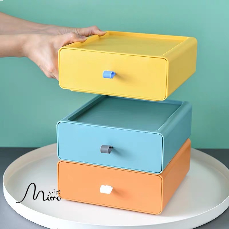 Kệ ngăn kéo để bàn đa năng - Hộp đựng đồ đặt bàn thời trang ghép thành tủ cứng cáp - Giá đựng đồ dùng cá nhân trong văn phòng, hàng có sẵn, chất liệu nhựa cao cấp, bền màu theo thời gian Mimomart HN