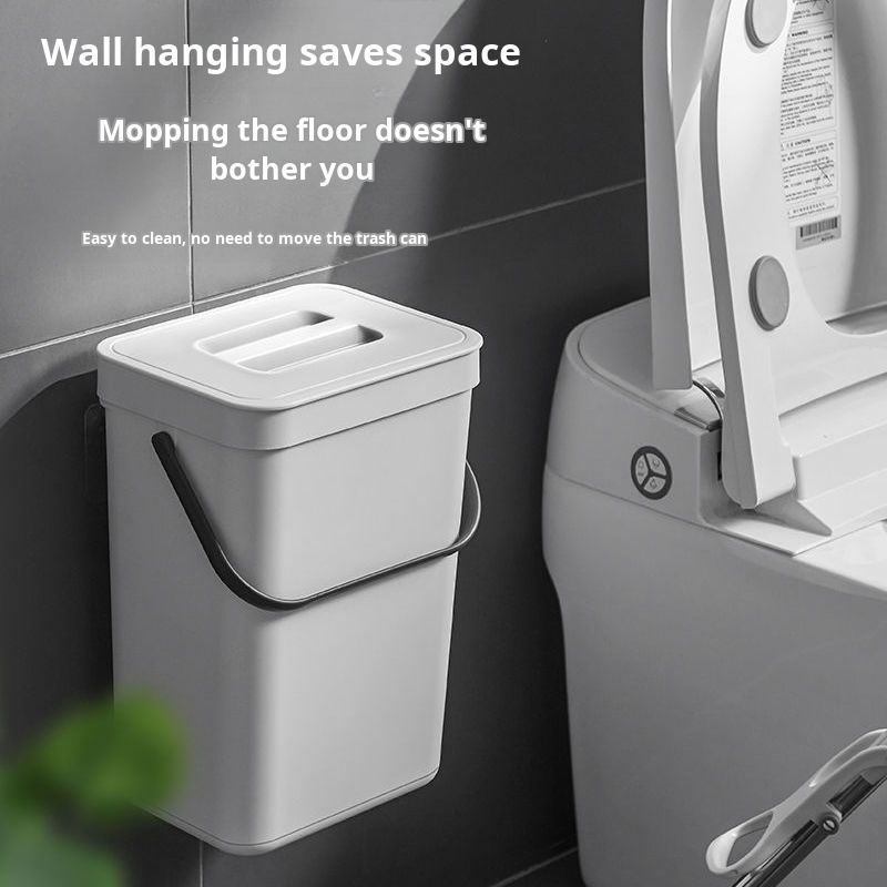 zaqu11 Wallmounted waste trash can with cover