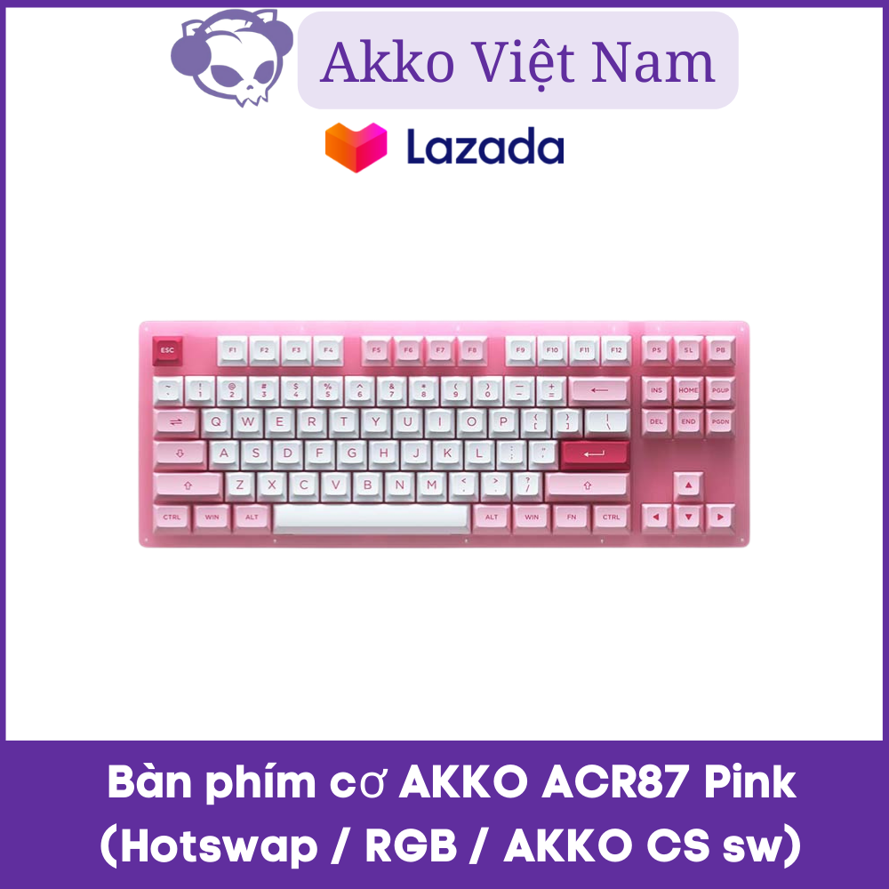 Bàn phím cơ akko acr87 pink