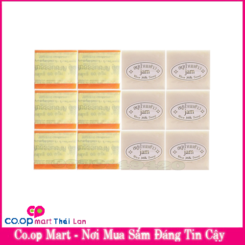 Combo 6 xà phòng cám gạo và 6 xà phòng cám nghệ galong