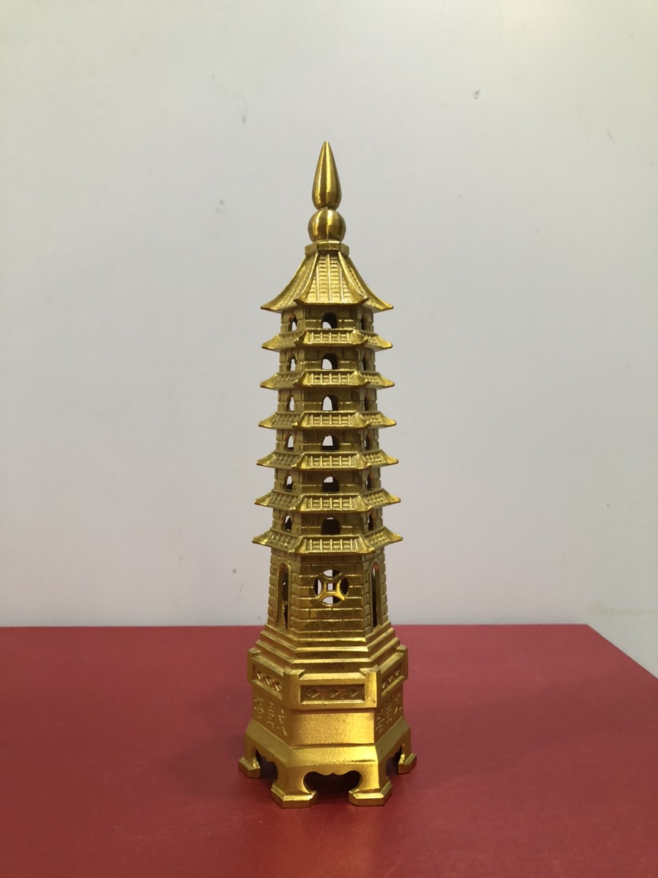 Tháp văn xương 9 tầng cao 24cm bằng đồng nguyên chất