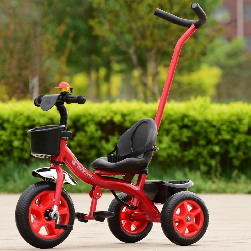 Xe đẩy 3 bánh có bàn đạp cần đẩy và giỏ để đồ dành cho bé từ 1 đến 6 tuổi