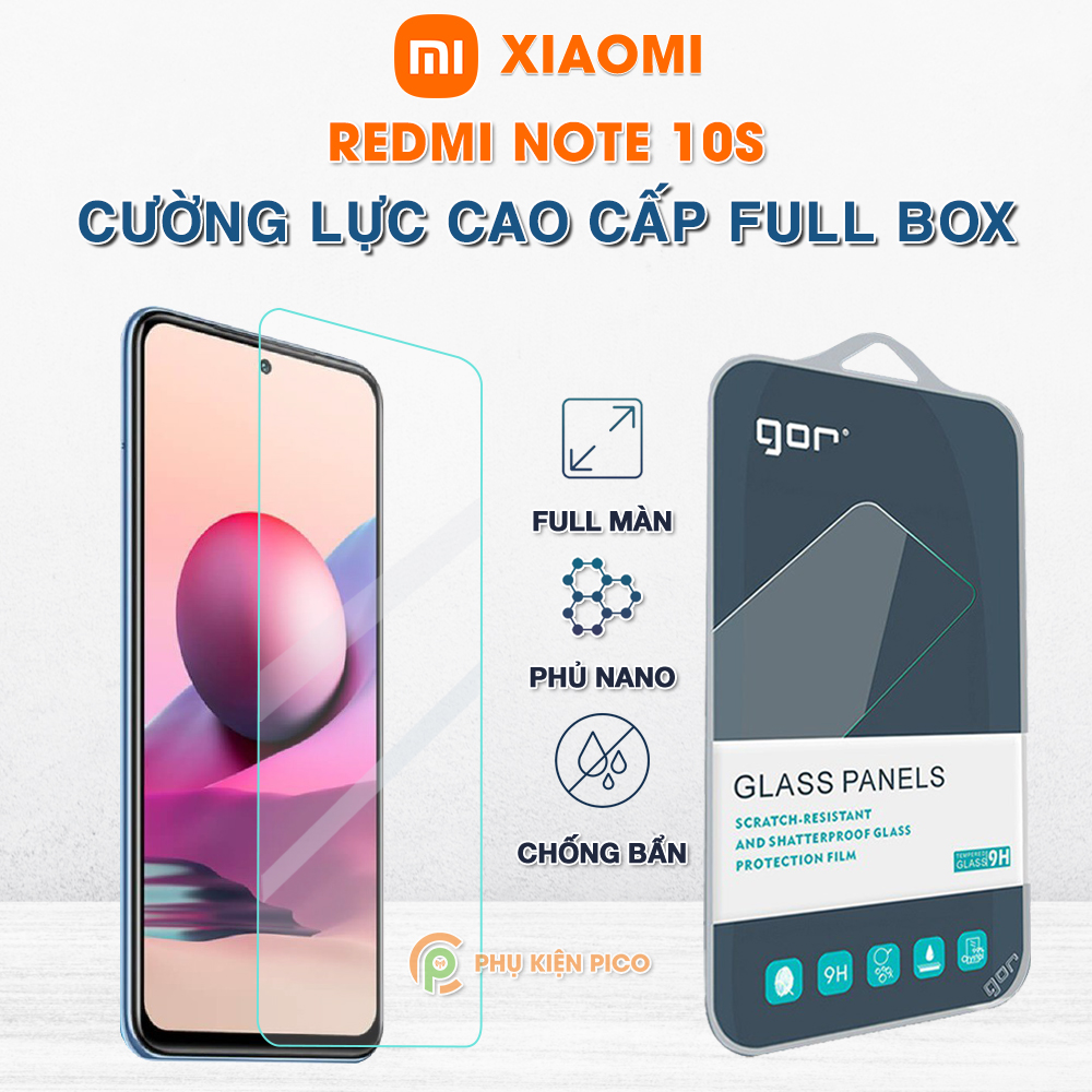 Kính cường lực Xiaomi Redmi Note 10s full màn hình chính hãng Gor dùng chung với mọi loại ốp lưng - Dán màn hình Xiaomi Redmi Note 10s