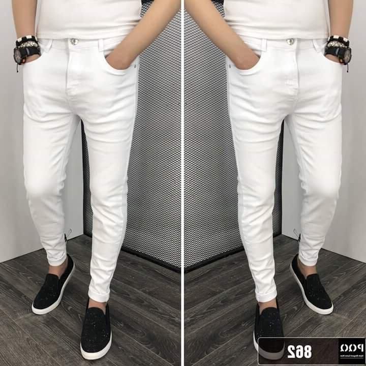 [HCM]Quần jean nam đẹp Quần jean nam mẫu  trắng  trơn form đẹp hàng chuẩn shop PTMS