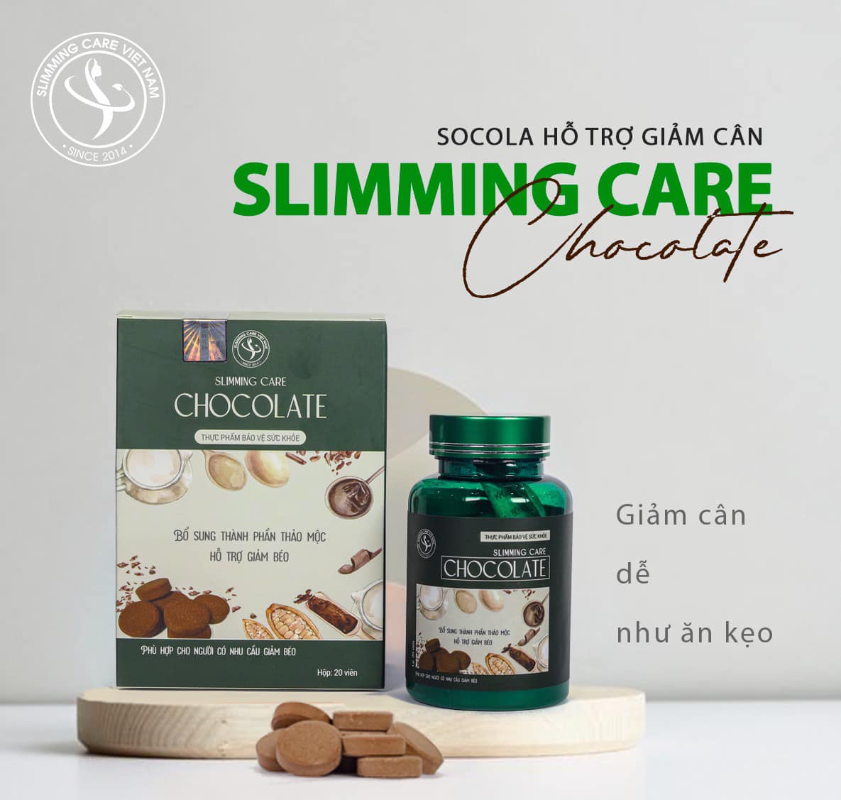 Socola giảm cân slimming care thế hệ mới + Tặng 5 viên giảm cân