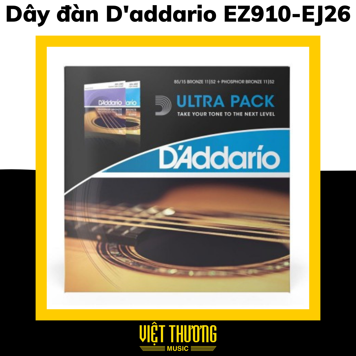 DÂY GUITAR ACOUSTIC D'ADDARIO 11-52 Pack 2 - Việt Thương Music