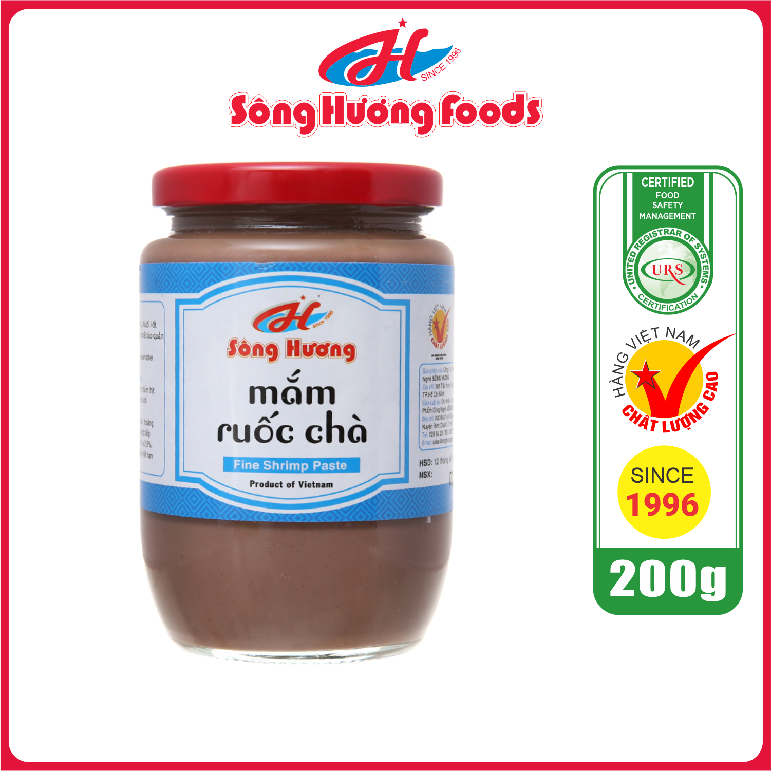 Mắm Ruốc Chà Sông Hương Foods Hũ 200g - Nấu bún bò , chấm xoài , chấm thịt luộc , kho thịt